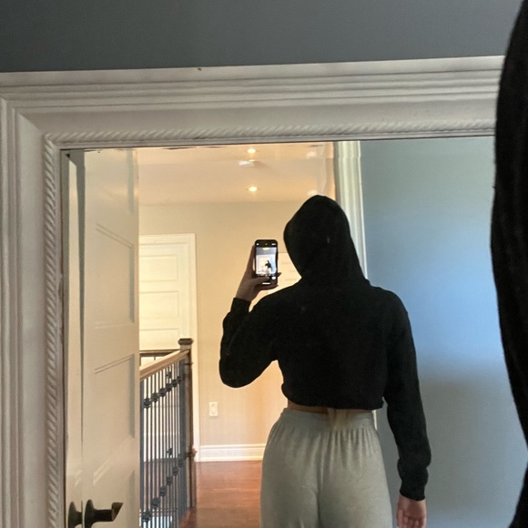 Black FILA Cropped Hoodie! Gently Used, Good Condition! Size Small! - Picture 2 of 3